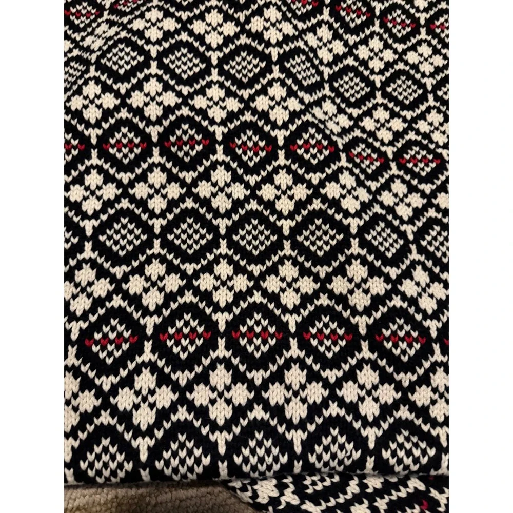 Pottery Barn Fair Isle Knit Pillow Covers 18x18 Black White Red Lot of 4 NWT